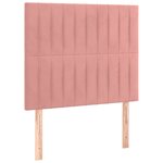 vidaXL Sommier à lattes de lit avec matelas Rose 90x200 cm Velours