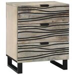 vidaXL Cabinet de chevet avec tiroir Blanc et noir 50 x 33 x 60 cm