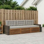 vidaXL Ensemble de canapés d'extérieur 3 Pièces Naturel et gris clair