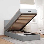 vidaXL Cadre de lit ottoman avec matelas gris clair 80x200 cm tissu