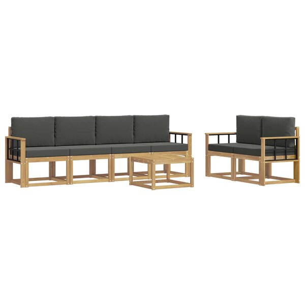 vidaXL Ensemble de canapés d'extérieur 7 Pièces Blanc et anthracite