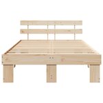 vidaXL Cadre de lit avec tête de lit 135x190 cm bois massif pin