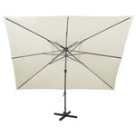 vidaXL Parasol déporté à double toit Sable 400x300 cm