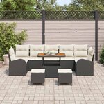vidaXL Ensemble de canapé de jardin 10 Pièces Noir Poly rotin