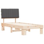 vidaXL Cadre de lit avec tête de lit rembourrée Gris foncé 90 x 200 cm