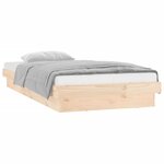 vidaXL Cadre de lit à LED sans matelas bois massif