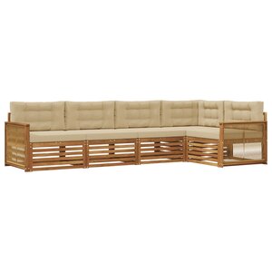 vidaXL Ensemble de canapés d'extérieur 5 pc Naturel et Beige
