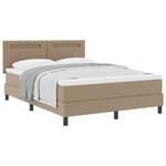 vidaXL Cadre de lit avec matelas Cappuccino 160 x 200 cm Faux cuir