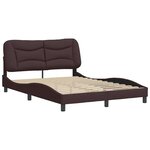 vidaXL Cadre de lit sans matelas Hvar marron foncé 140x200 cm tissu