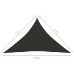 vidaXL Voile de parasol tissu oxford triangulaire 4x4x5 8 m anthracite