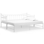 vidaXL Cadre de canapé-lit extensible Blanc Métal 90x200 cm