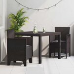 vidaXL Ensemble de salle à manger pour jardin 3 Pièces Marron Rattan Polt