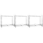 vidaXL Porte-pneus à 2 niveaux 3 Pièces Argenté 110x40x110 cm Acier