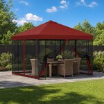 vidaXL Abri de jardin avec parois 3 x 3 m Bordeaux Polyester et Acier