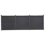 vidaXL Ensemble de panneaux de clôture gris 526x186 cm WPC
