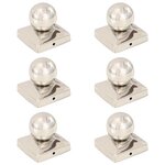 vidaXL Bouchons de poteau 6 Pièces Globe final Acier inoxydable 81x81 mm