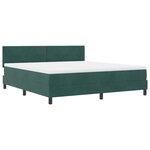 vidaXL Lit à ressort LED avec matelas Vert foncé 180 x 200 cm Velours