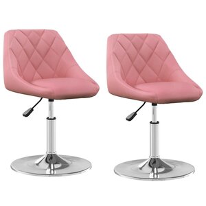 vidaXL Chaises pivotantes à manger lot de 2 Rose Velours