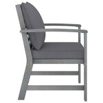 vidaXL Chaises de jardin lot de 2 avec coussins gris foncé Bois acacia