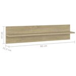 vidaXL Étagères murales 2 Pièces Chêne sonoma 80x11 5x18 cm Aggloméré
