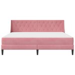 vidaXL Cadre de lit avec matelas Rose 200 x 200 cm Velours