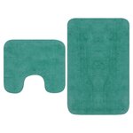 vidaXL Tapis de salle de bain 2 Pièces Tissu Turquoise