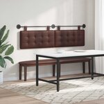 vidaXL Tête de lit suspendue Avec lumière LED Marron Simili cuir