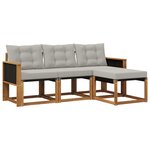 vidaXL Ensemble de canapés d'extérieur 4 pc Naturel et gris clair