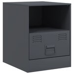 vidaXL Table de chevet anthracite 34 5x39x44 cm acier