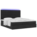VidaXL Cadre de lit ottoman avec matelas noir 180x200 cm tissu