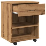 vidaXL Armoire roulante chêne artisanal 46x36x59 cm bois d'ingénierie