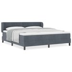Lit à ressort vidaXL avec matelas gris foncé 180x200 cm en velours
