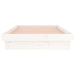 vidaXL Cadre de lit à LED sans matelas blanc 100x200 cm bois massif