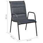 vidaXL Ensemble à manger d'extérieur 9 Pièces Acier Noir