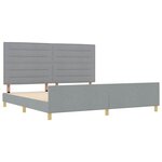 vidaXL Cadre de lit avec tête de lit Gris clair 200 x 200 cm tissu