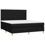 vidaXL Sommier à lattes de lit et matelas et LED Noir 160x200 cm Tissu