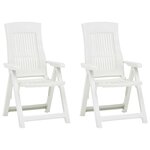 vidaXL Chaises inclinables de jardin 2 Pièces Plastique Blanc