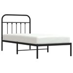 vidaXL Cadre de lit métal sans matelas avec tête de lit noir 90x200 cm