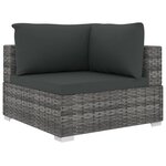vidaXL Salon de jardin 10 Pièces avec coussins Résine tressée Gris