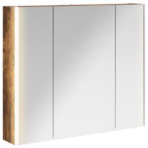 vidaXL Armoire Miroir de Salle de Bain Chêne fumé 83 5 x 15 5 x 70 cm