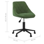 vidaXL Chaise pivotante de salle à manger Vert foncé Velours