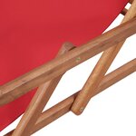 vidaXL Chaise pliable de plage Tissu et cadre en bois Rouge