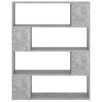 vidaXL Bibliothèque/Séparateur de pièce Gris béton 100x24x124 cm