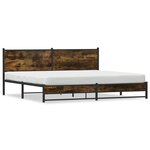 vidaXL Cadre de lit en métal sans matelas chêne fumé 200x200 cm