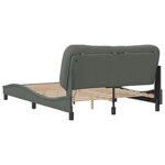 vidaXL Cadre de lit avec lumières LED gris foncé 140x190 cm tissu
