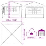 vidaXL Tente de fête pop-up 288 x 288 x 245 cm Marron Tissu Oxford