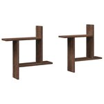 vidaXL Étagères murales 2Pièces chêne marron 50x12x50cm bois d'ingénierie