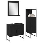 vidaXL Ensemble de mobilier de salle de bain avec étagère 3 Pièces Noir