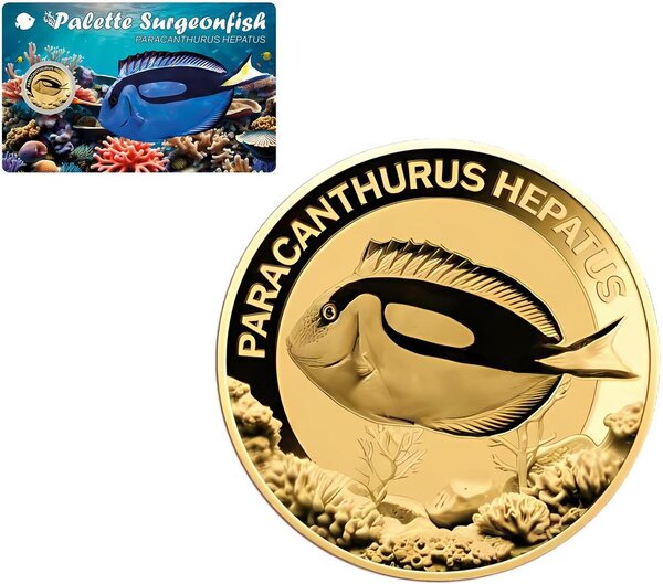 Pièce de monnaie en Or 3000 Francs g 0.031 (1/1000 oz) Millésime Gold Gift SURGEONFISH 1/1000