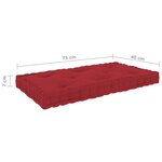 vidaXL Coussins de plancher de palette 3 Pièces Rouge bordeaux Coton